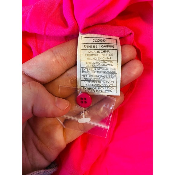 Cupcakes and Cashmere Vibrant Pink Ruffle Wrap Dress Women Small Barbiecore NWT - Picture 12 of 12